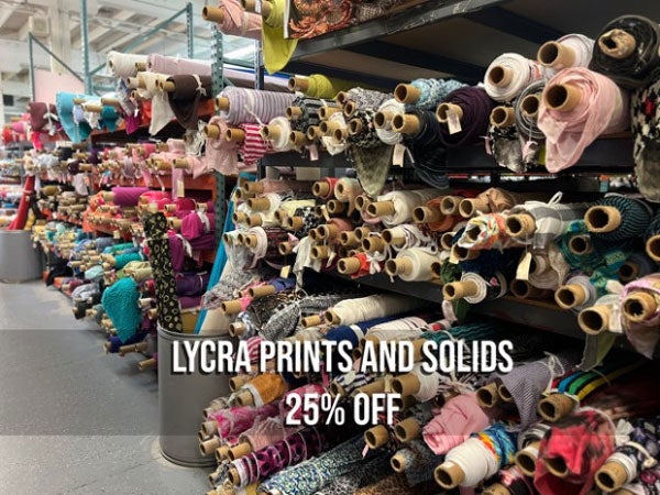 Lycra prints and solids.